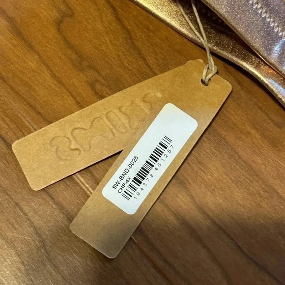 NWT SKIMS Limited Edition Metallic Gold Bandeau Bikini Top 4X Kim Kardashian - Picture 3 of 7